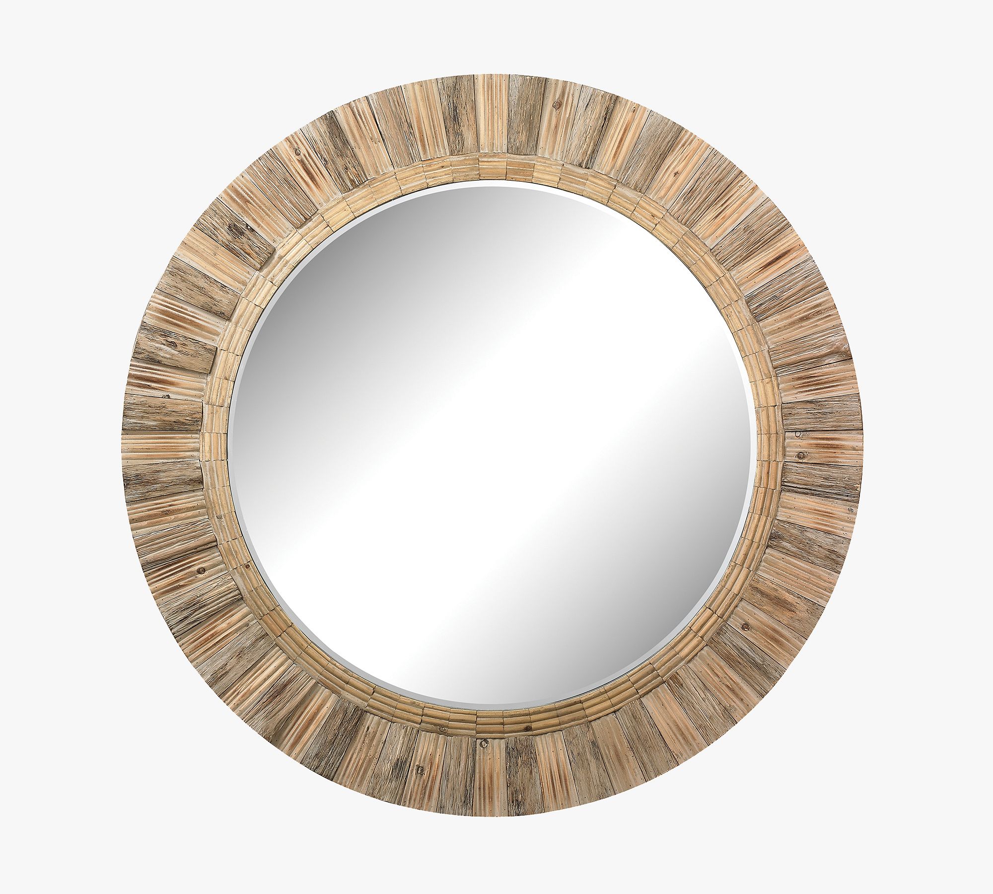 Bren Round Wooden Wall Mirror