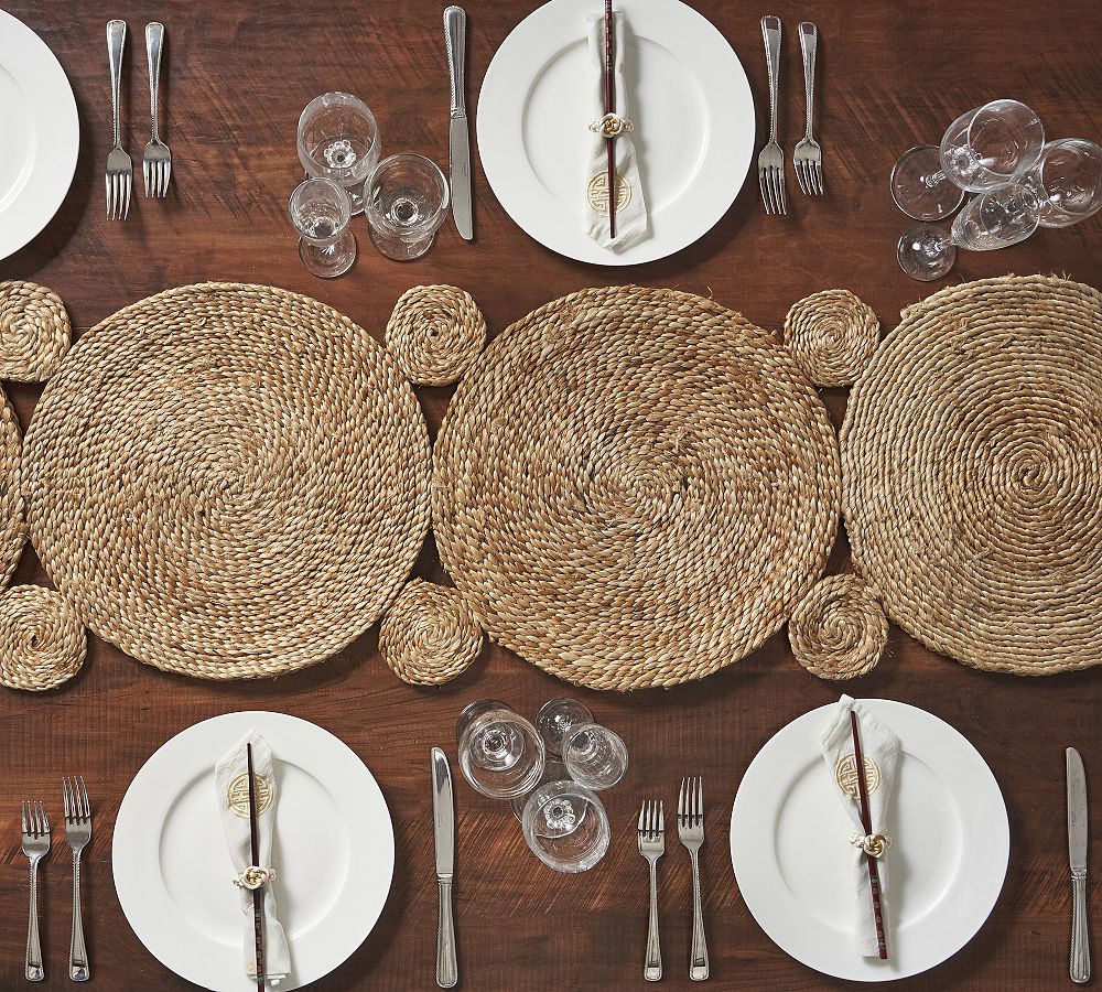 Circular Hand-Braided Jute Table Runner | Pottery Barn