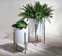 Bella Patterned Raised Planters with Gold Stand - Set of 2