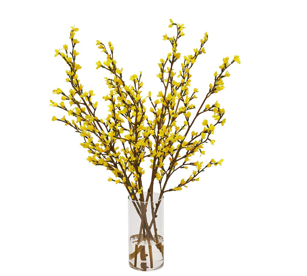 Faux Yellow Forsythia Branches Composed Arrangement