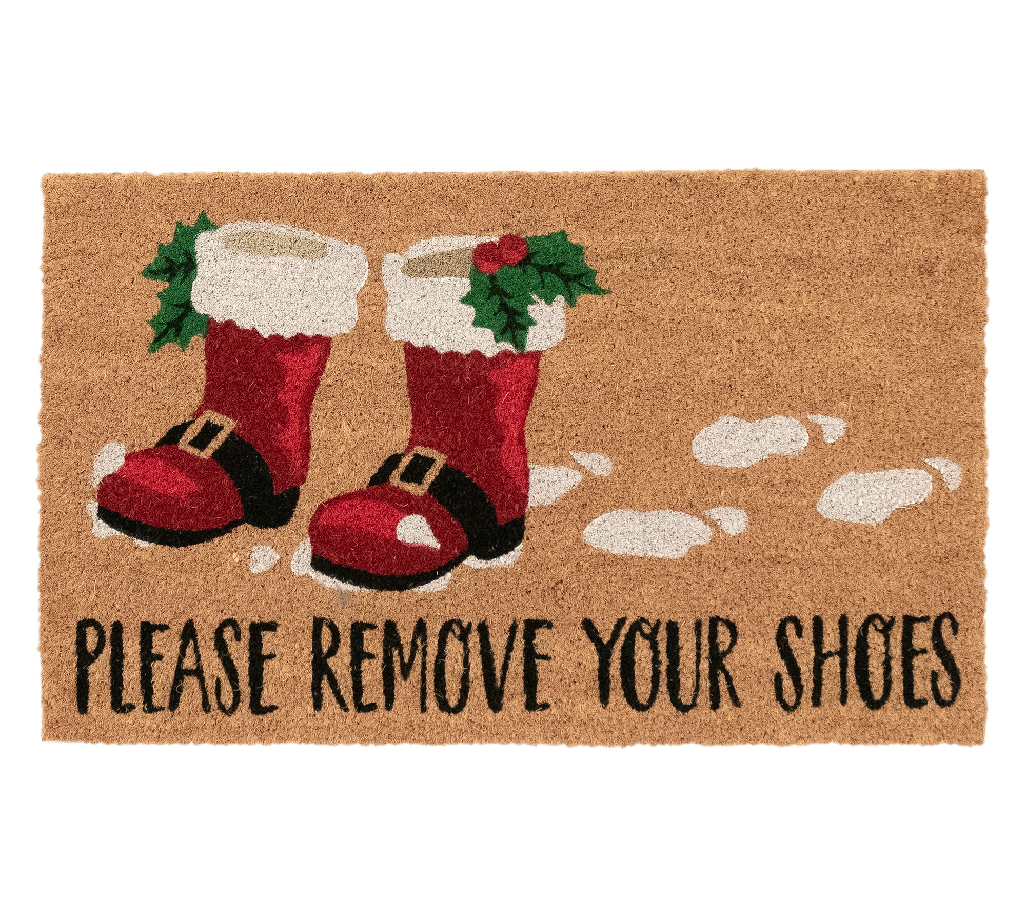 Santa Red Snow Boots Doormat