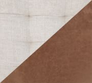 Contemporary Swivel Office Chair in Tan Leather and Cream Linen