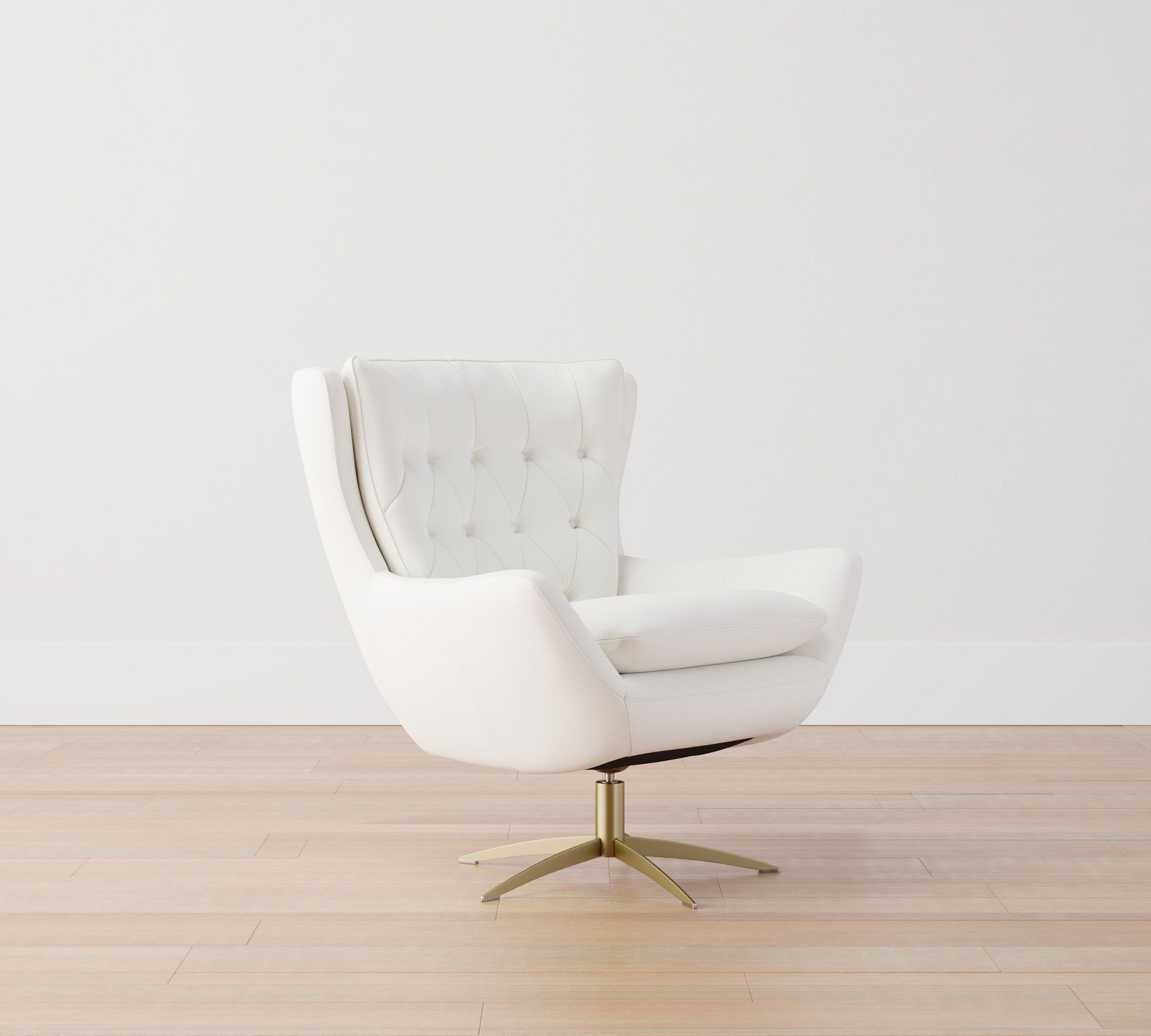 Wells Tufted Petite Swivel Chair