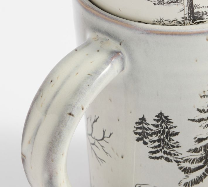 Hearth & Hand winter forest pine offers tree stoneware mugs set of 4