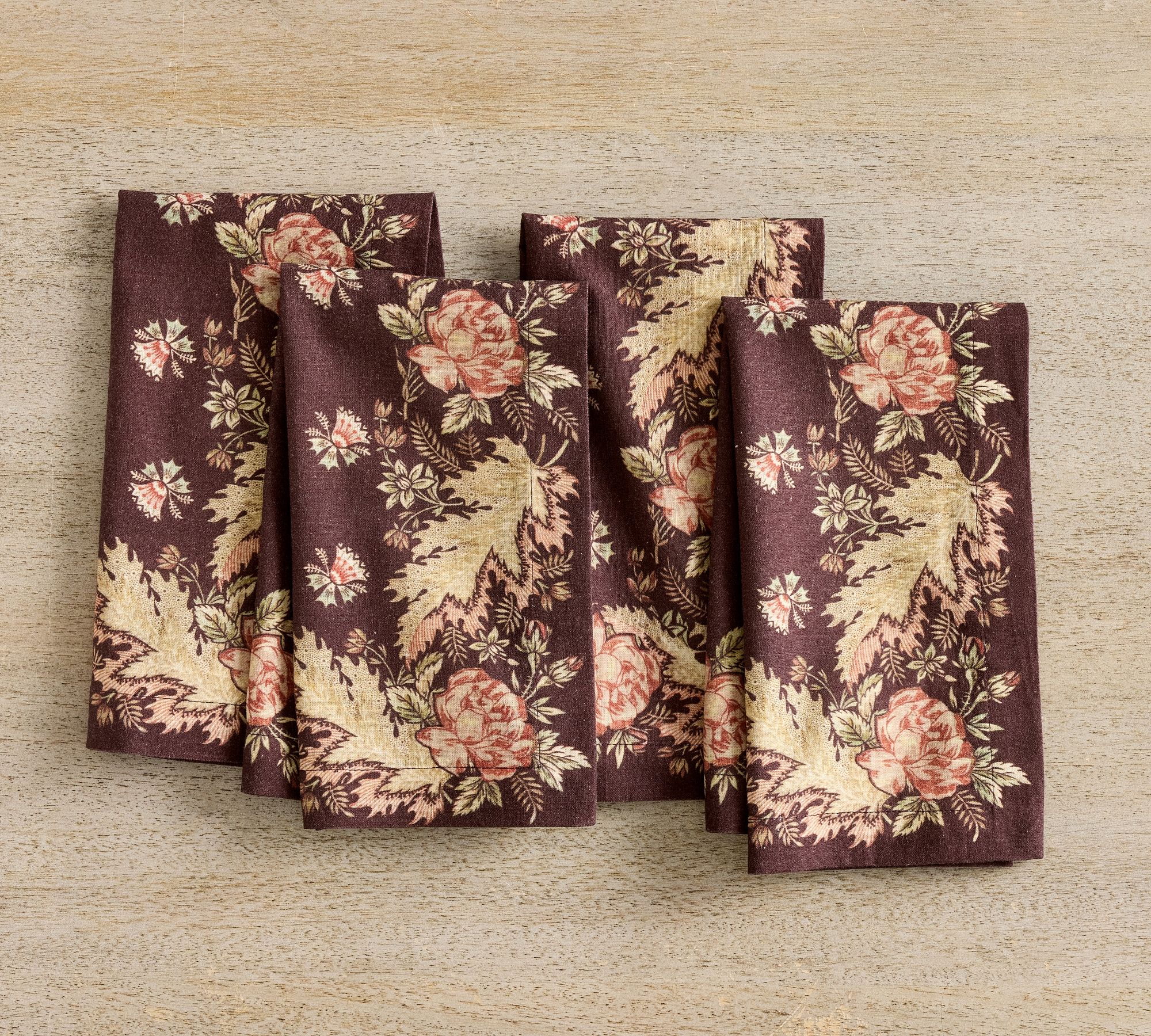 Antique Rose Cotton Napkins - Set of 4