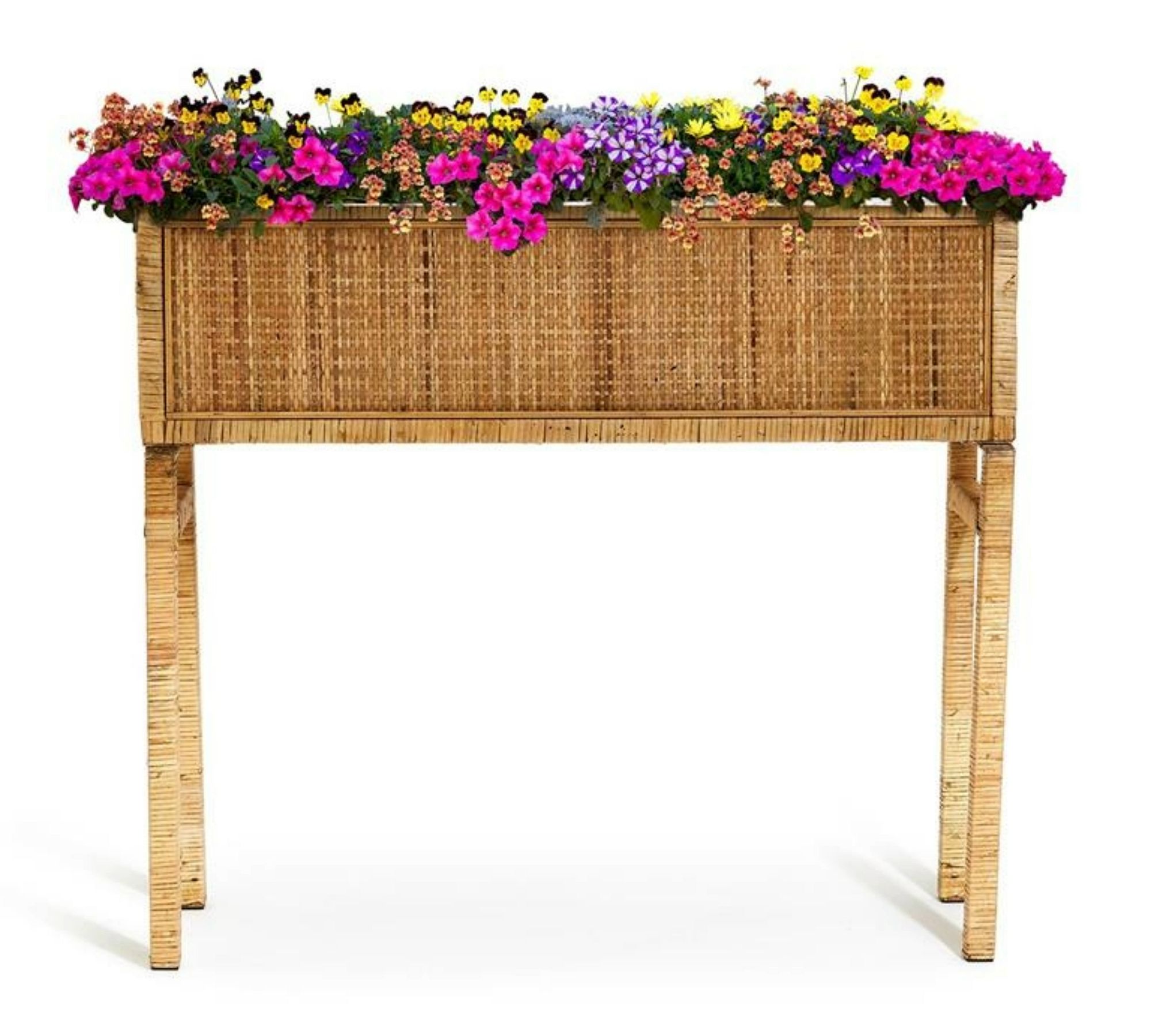 Elevated Rattan Table Planter
