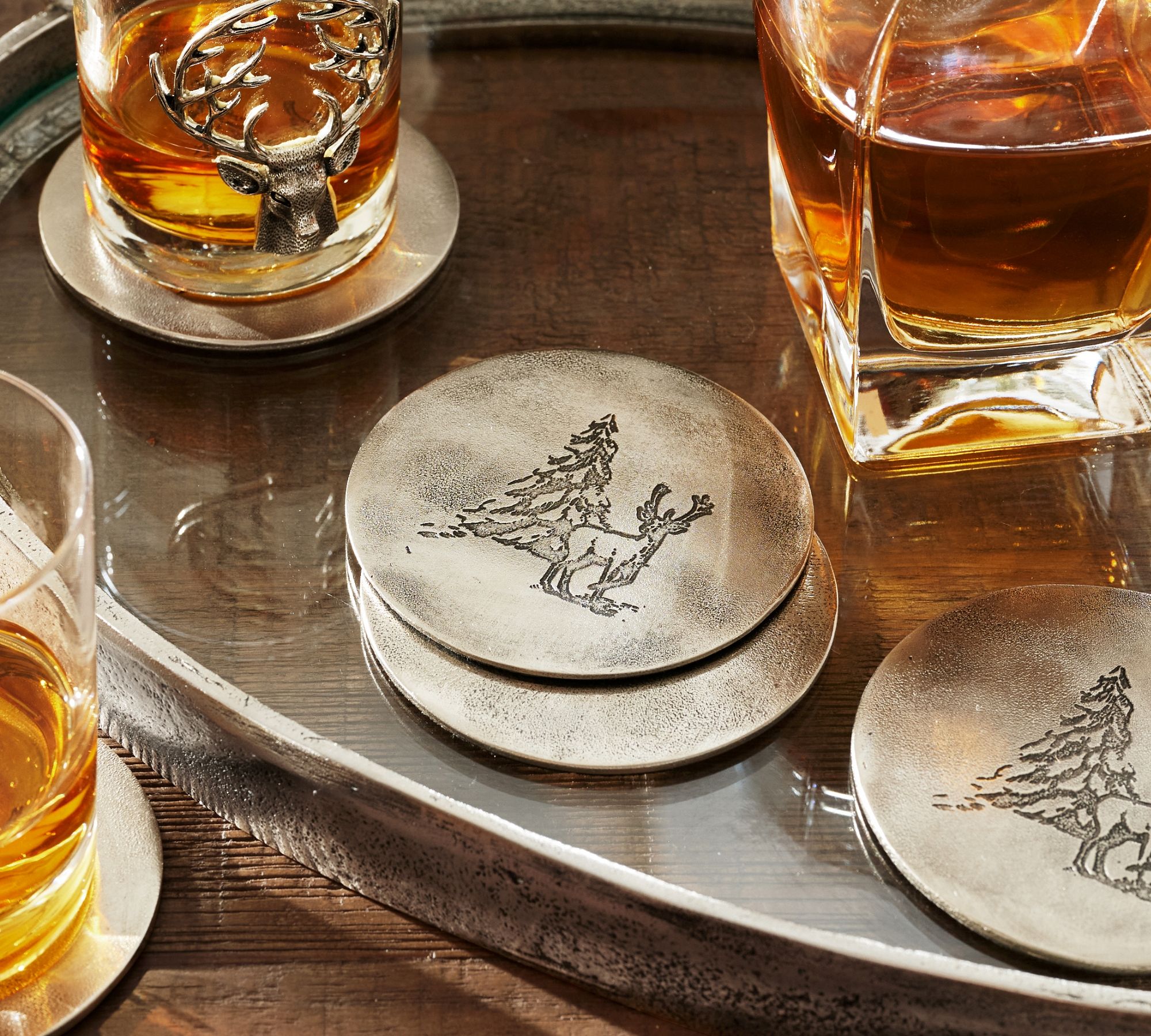 Rustic Forest Coasters - Set of 4