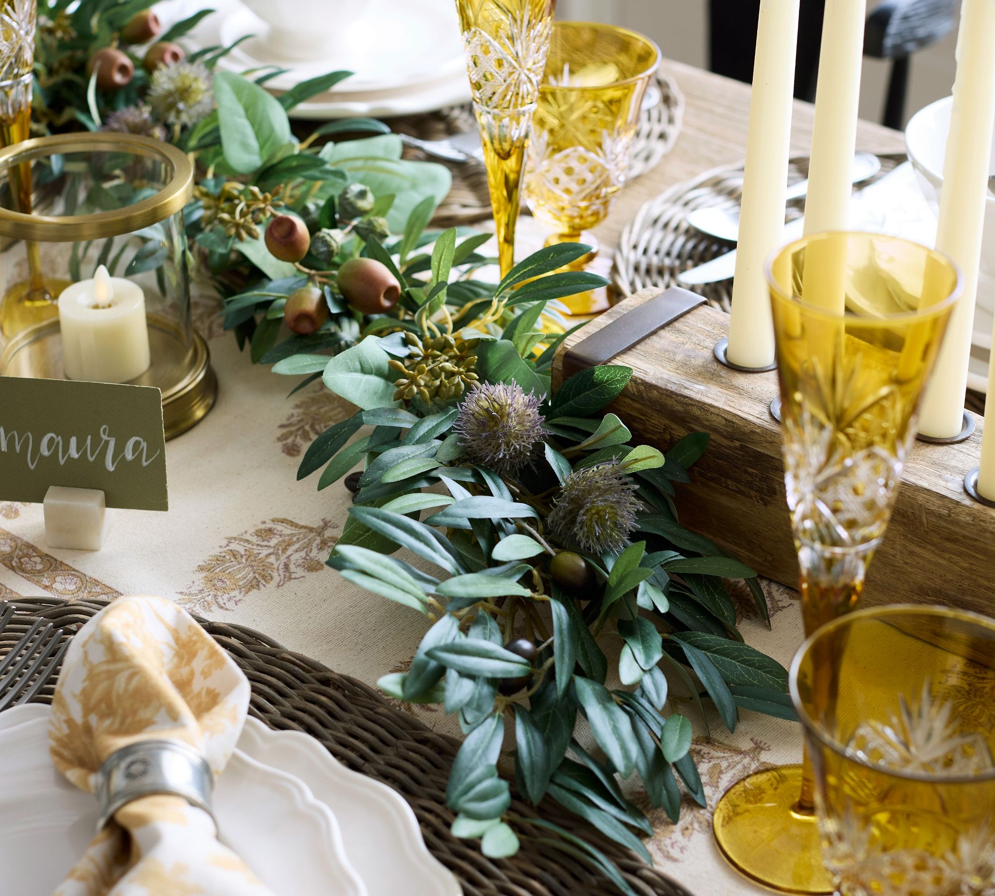 Faux Mixed Olive Garland