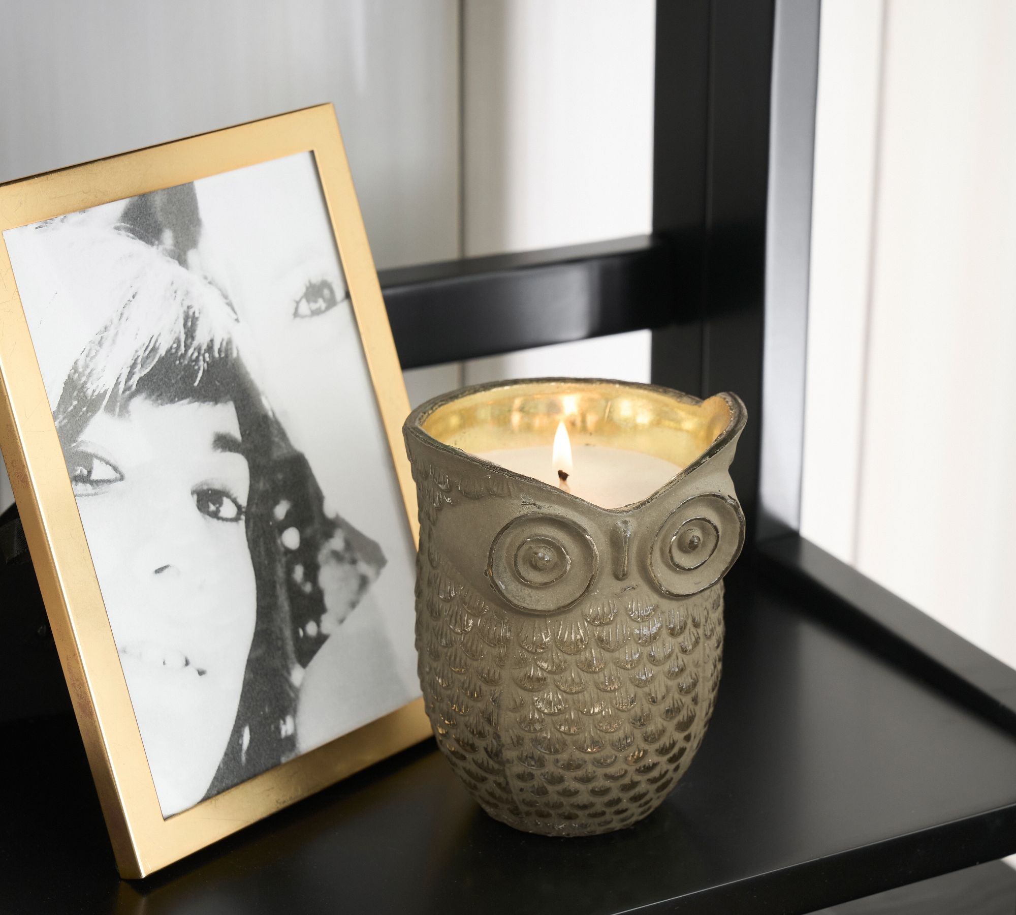 Rustic Glass Owl Candle - Amber Incense