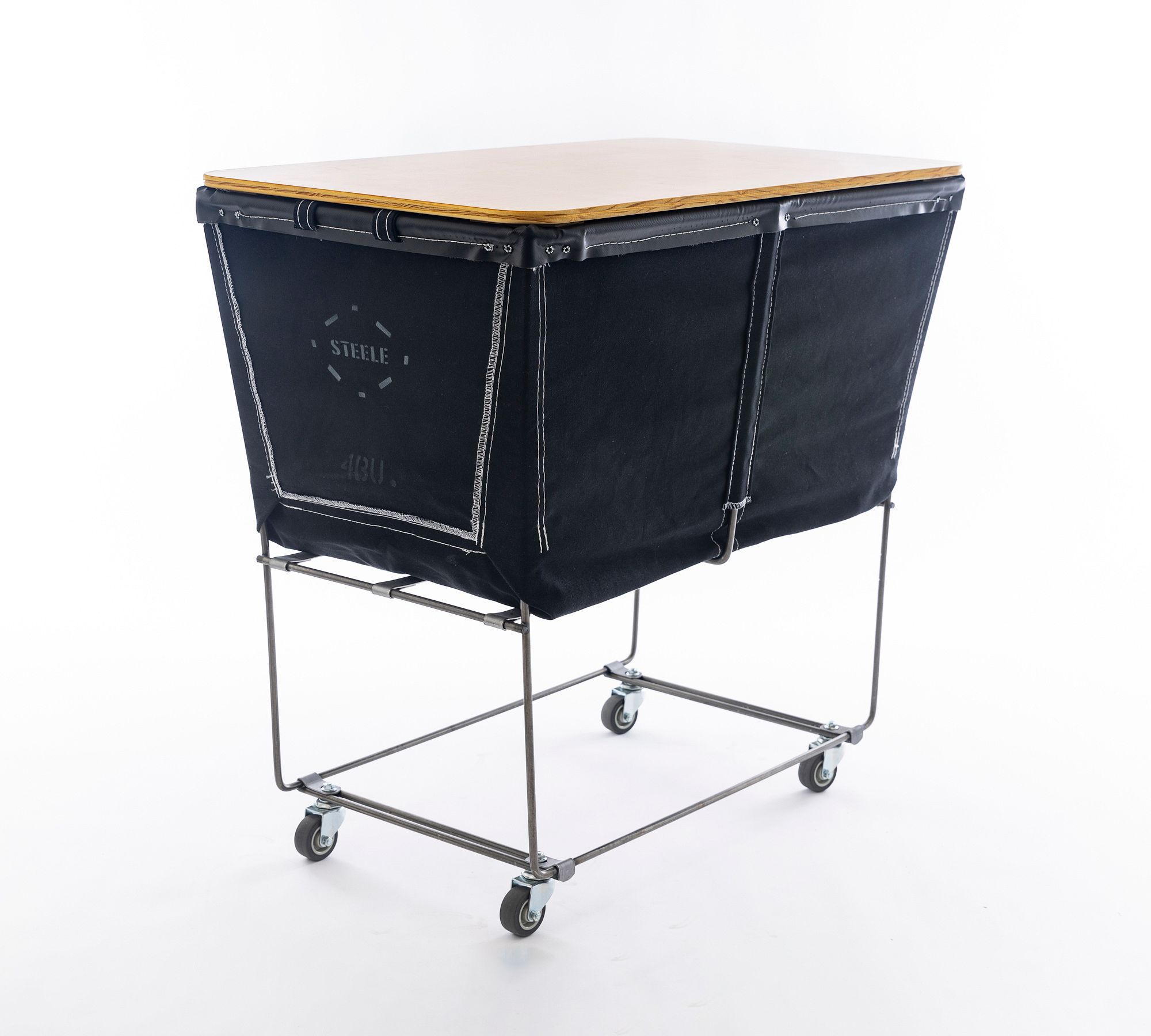 Elevated Canvas Laundry Basket with Wheels