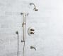 Warby Cross Handle Thermostatic Bathtub &amp; Shower Set with Handshower