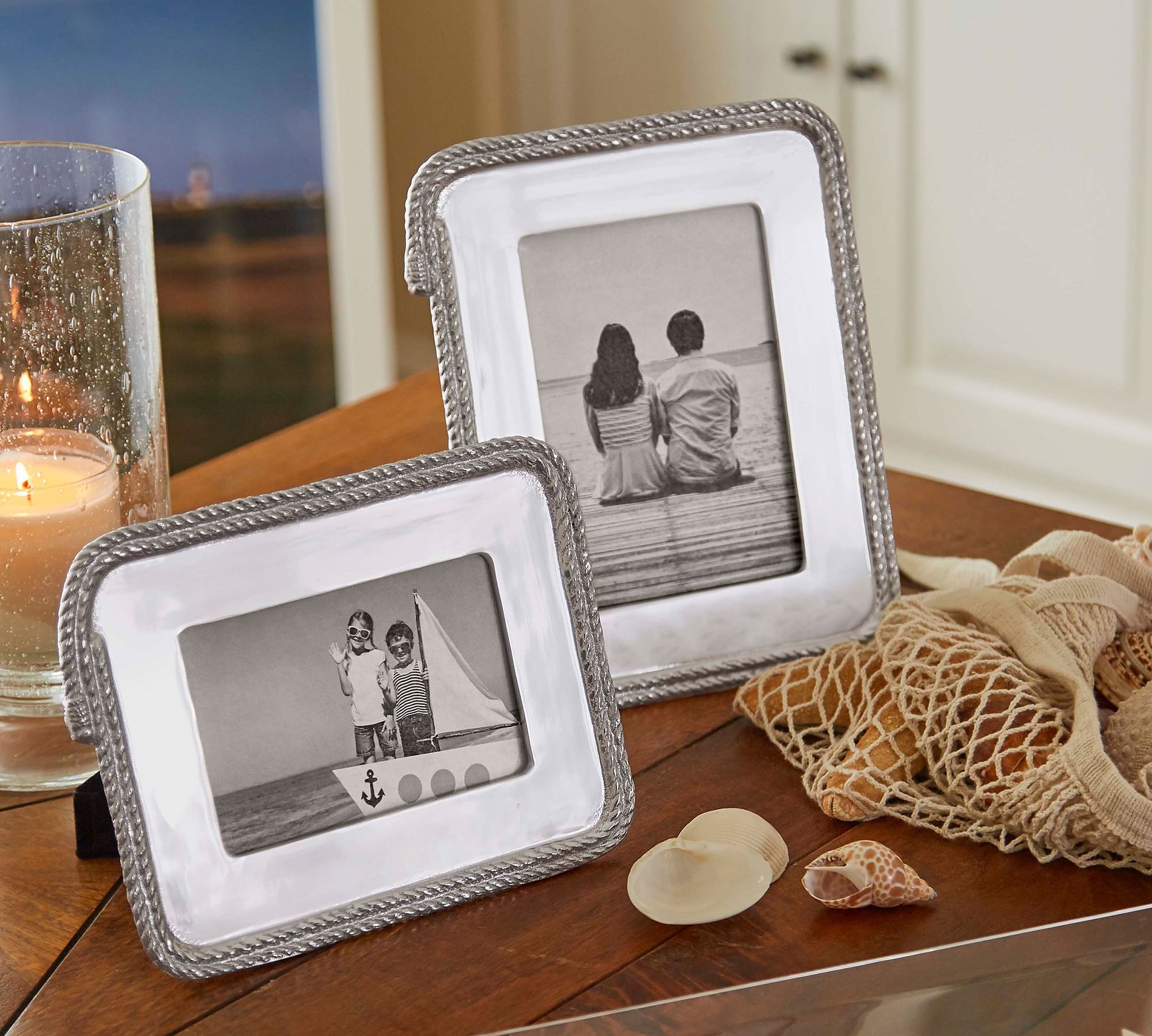 Double Rope Metal Picture Frame -  4" x 6"