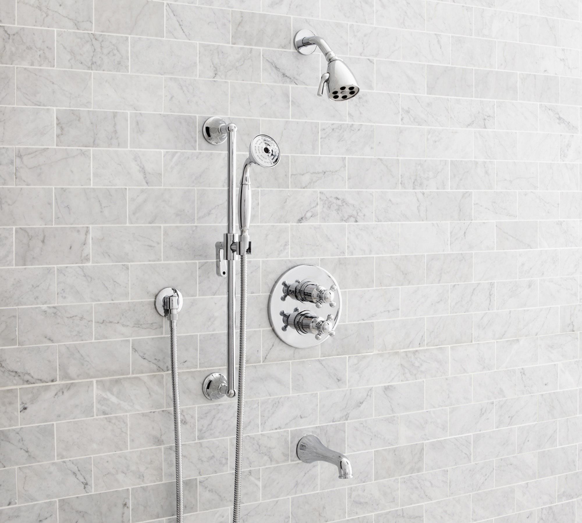 Warby Cross Handle Thermostatic Bathtub & Shower Set with Handshower