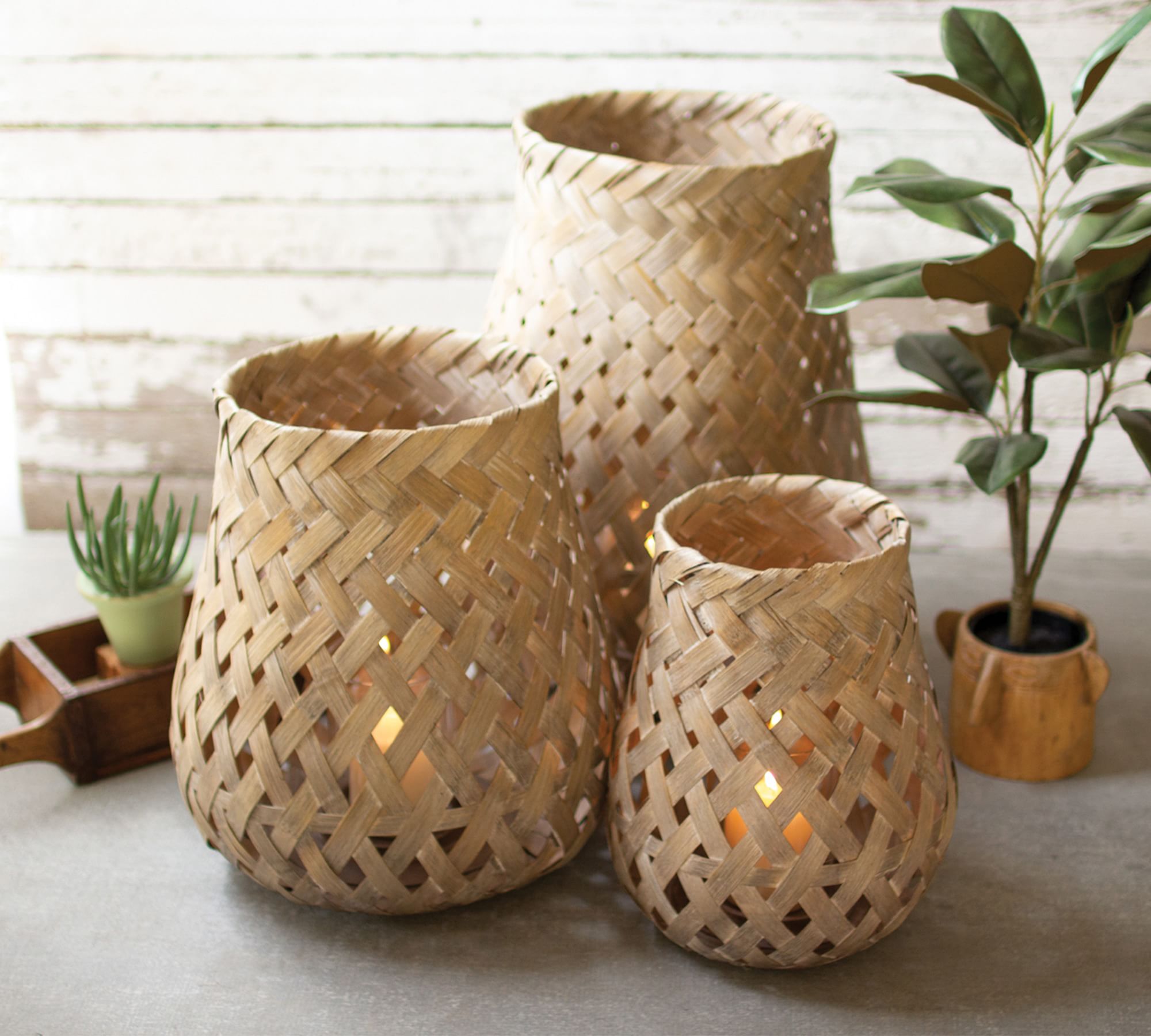 Bamboo Lanterns, Set of 3