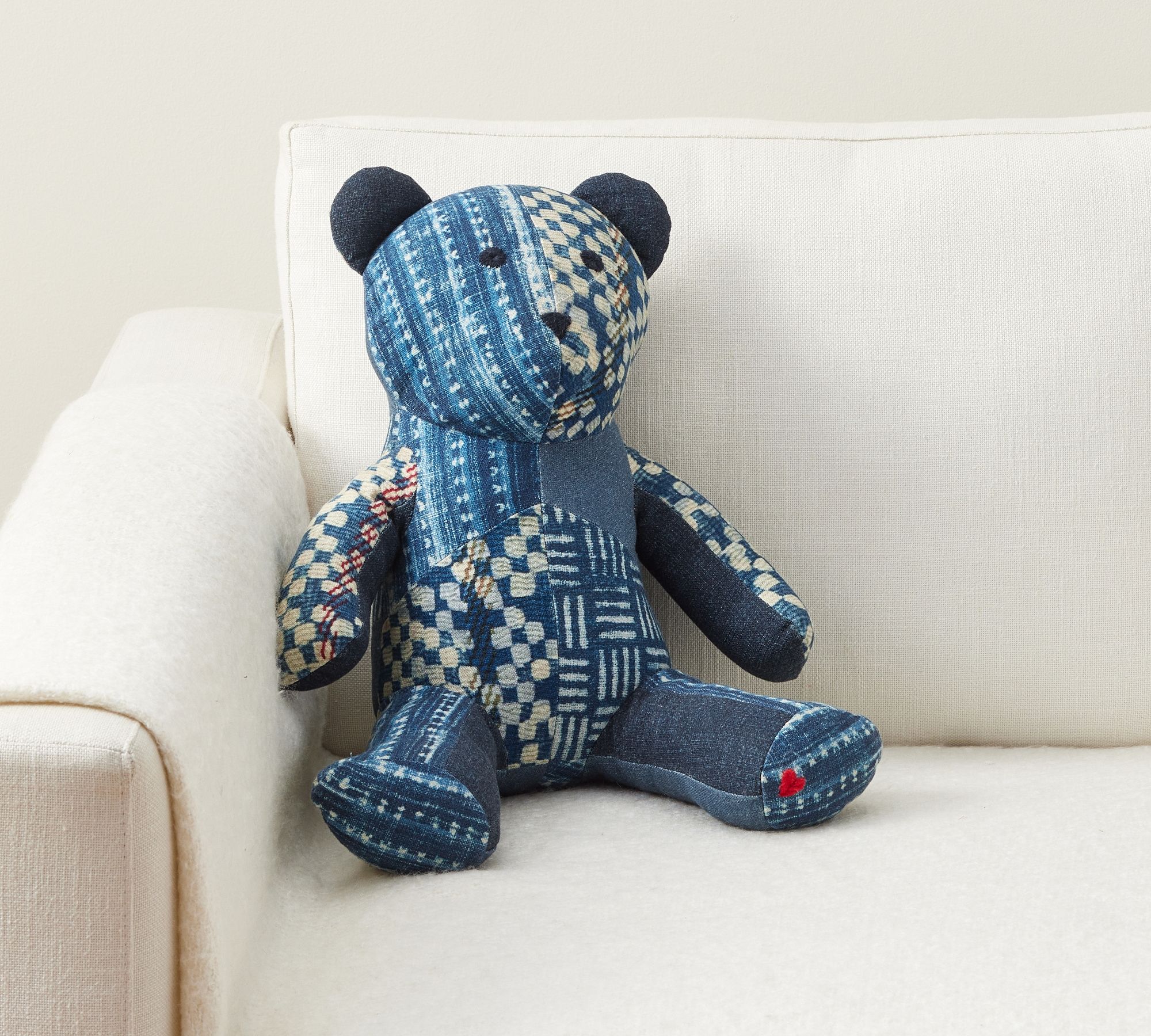 Nelson Patchwork Teddy Shaped Pillow