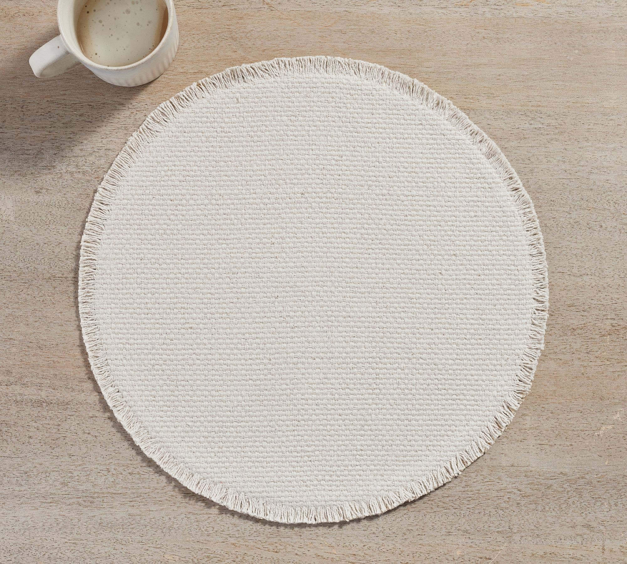 Mason Handwoven Cotton Fringe Round Placemats - Set of 4