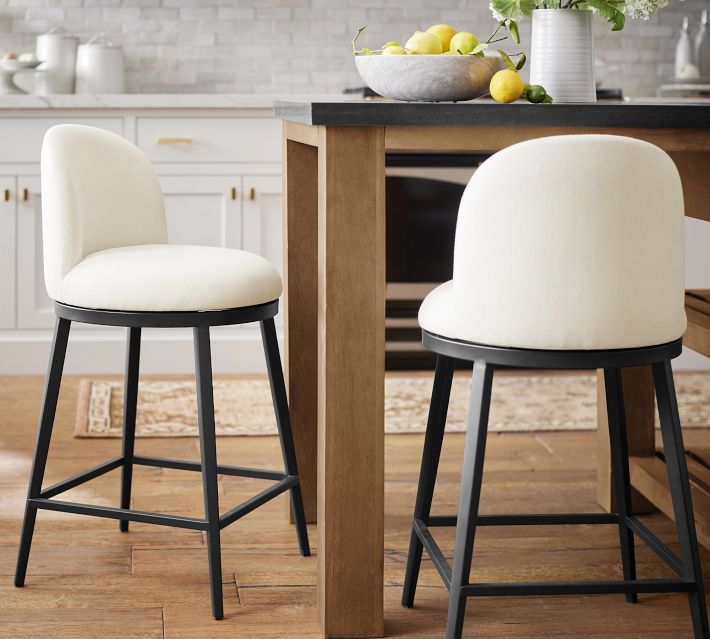 Emily Upholstered Counter Stool | Pottery Barn