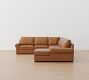 Big Sur Roll Arm Leather 4-Piece Chaise Sectional (147&quot;)
