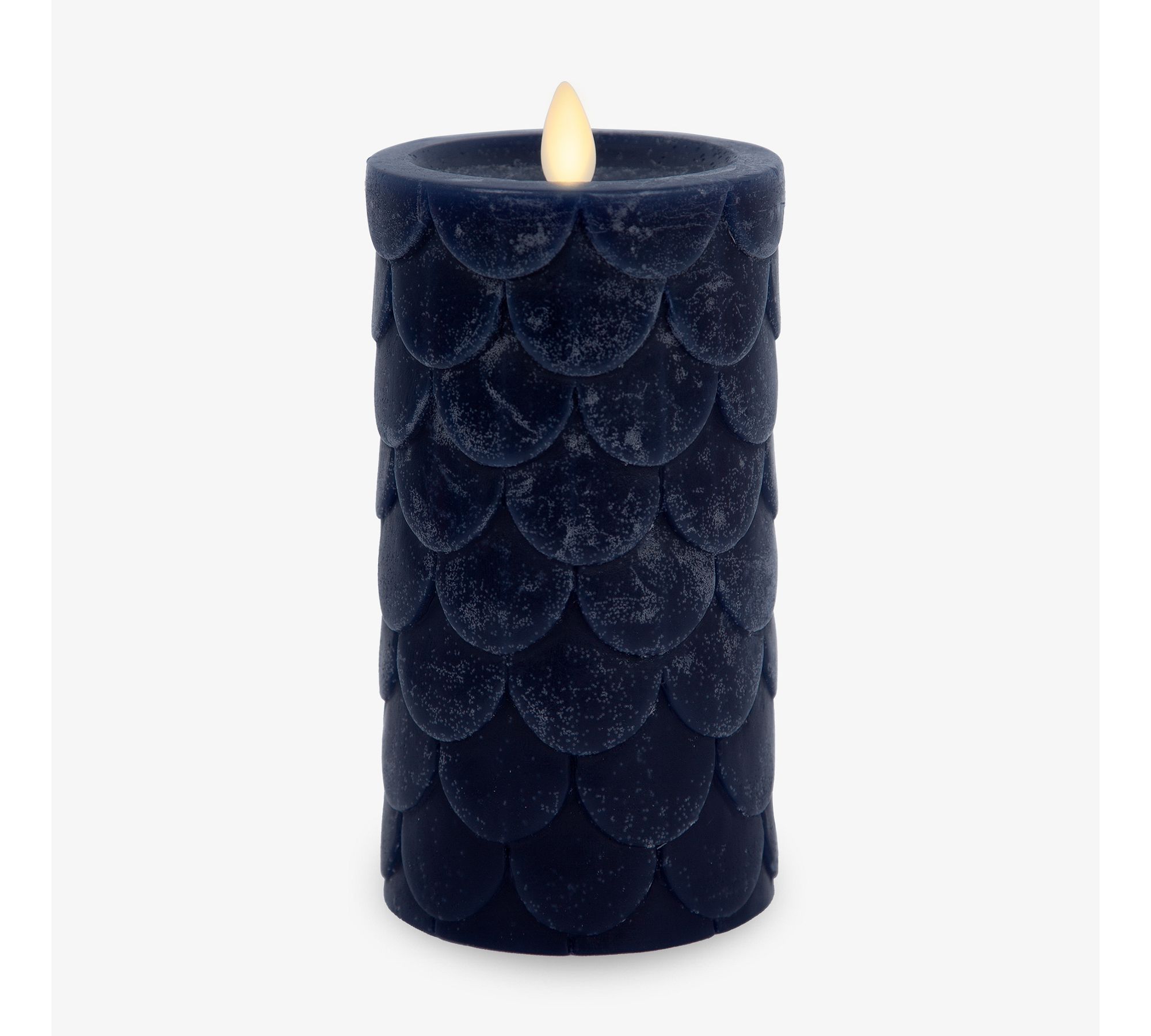 Premium Flameless Scallop Texture Pillar Candle