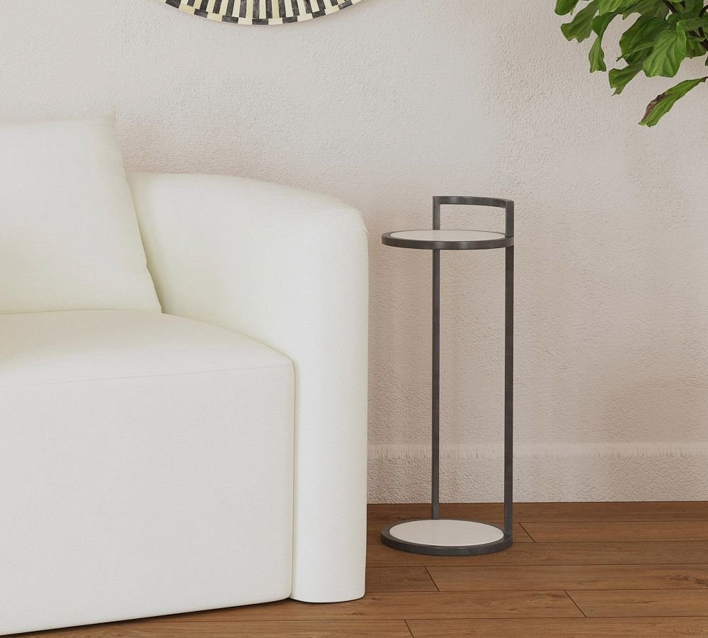 Callista Round Marble Cocktail Table (10") | Pottery Barn