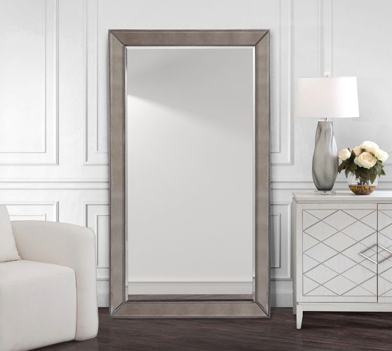 Beveled Glass Beaded Rectangular Wall Mirror - Large | Pottery Barn