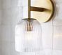 Cooper Ribbed Glass Double Sconce