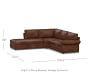 Pearce Roll Arm Leather 3-Piece Bumper Sectional (125&quot;)