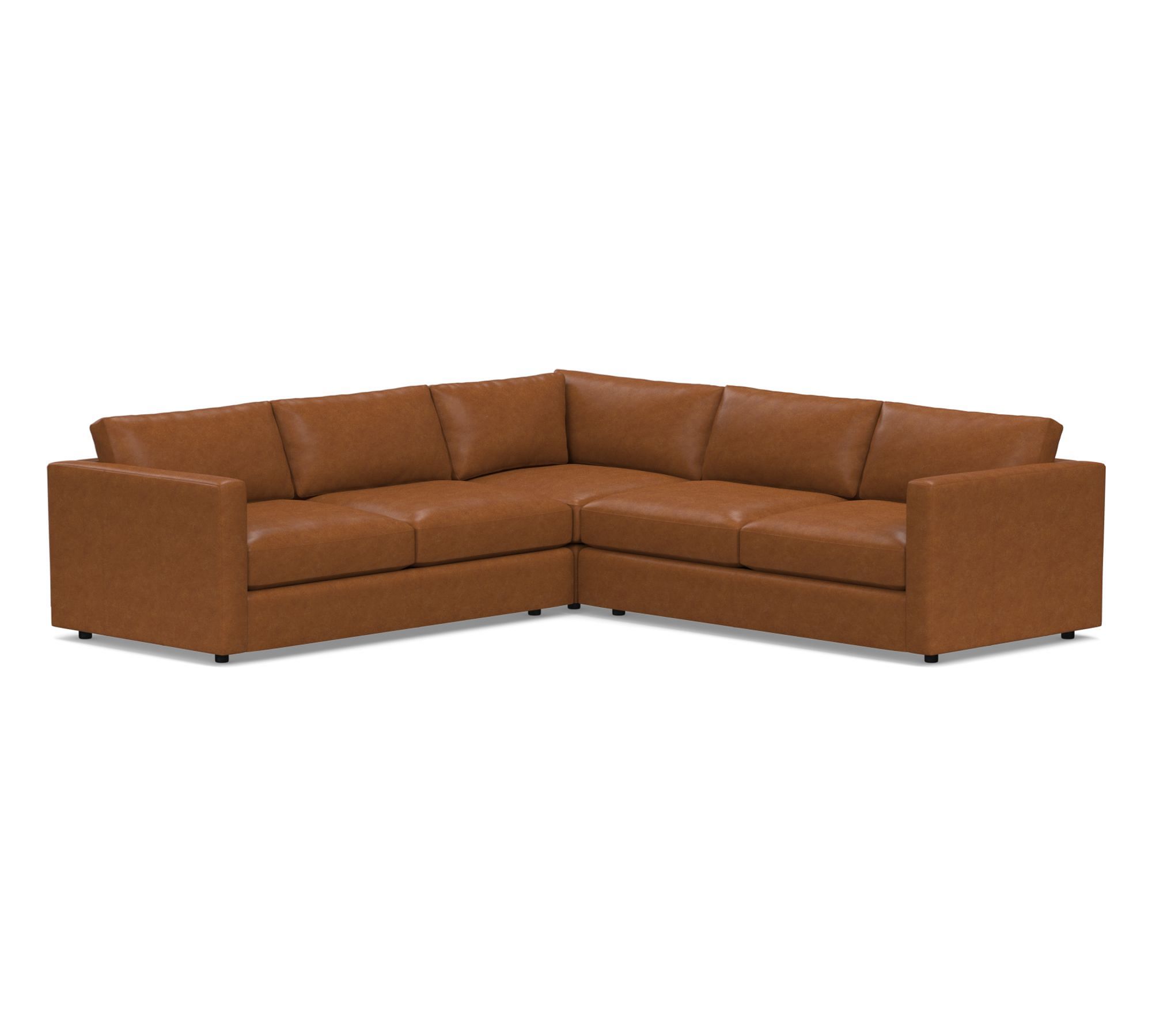 Jake Modular Leather 3-Piece L-Shaped Sectional (111")