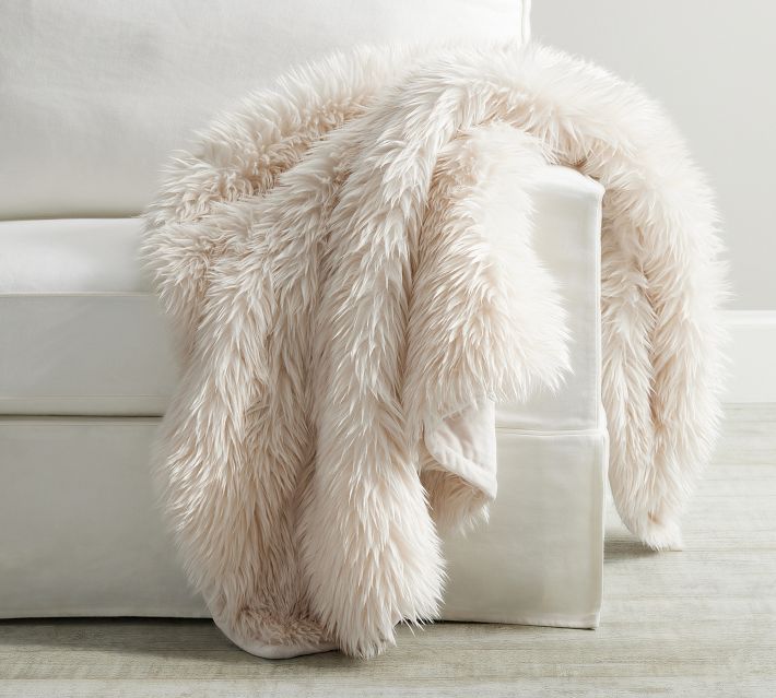 Luxe Faux Fur Throw Pottery Barn