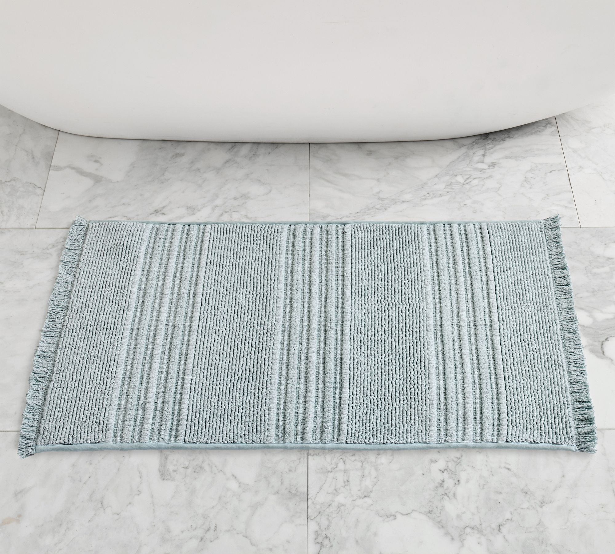 Fringe Textured Bath Mat