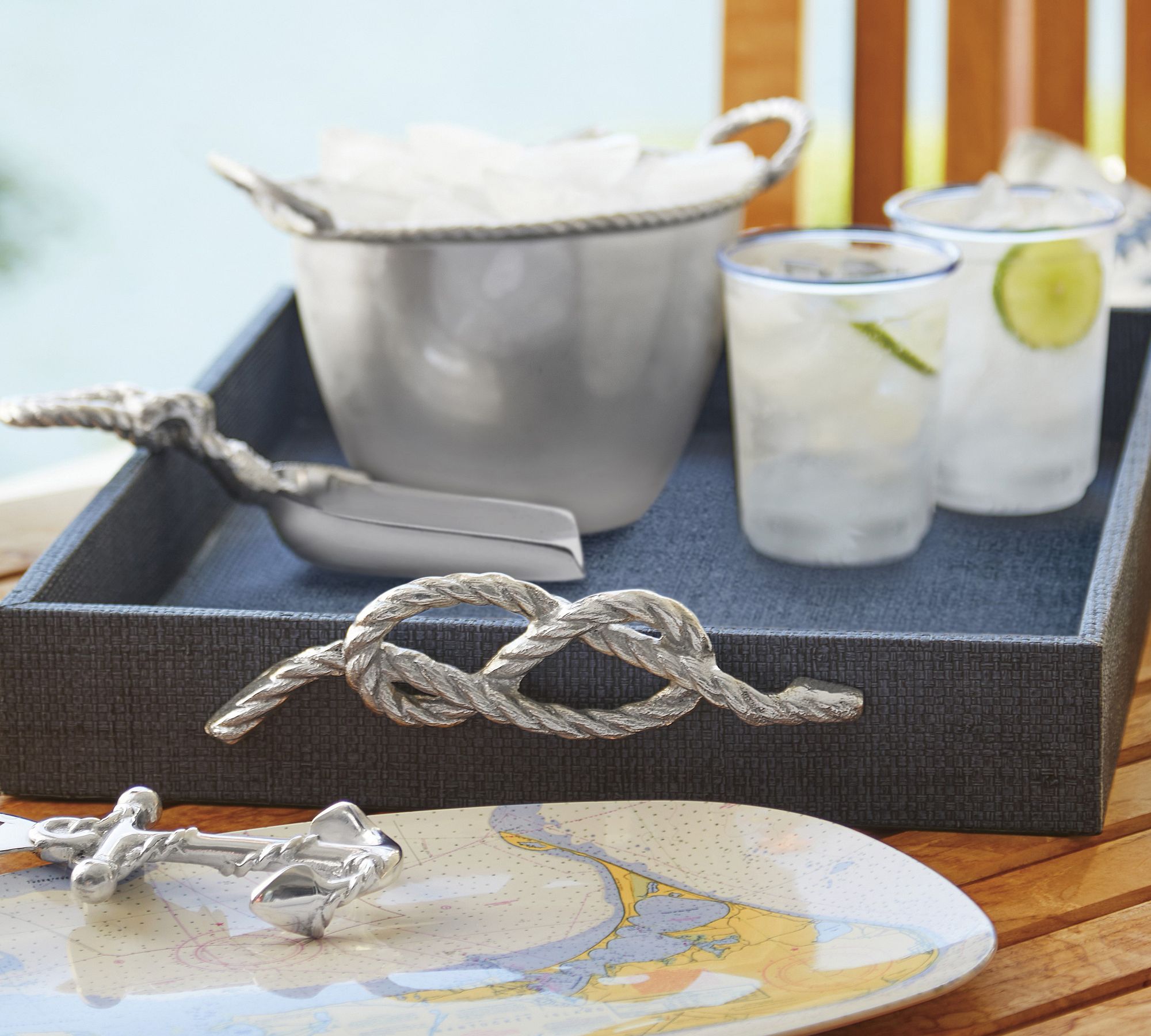 Nantucket Tray with Rope Metal Handles