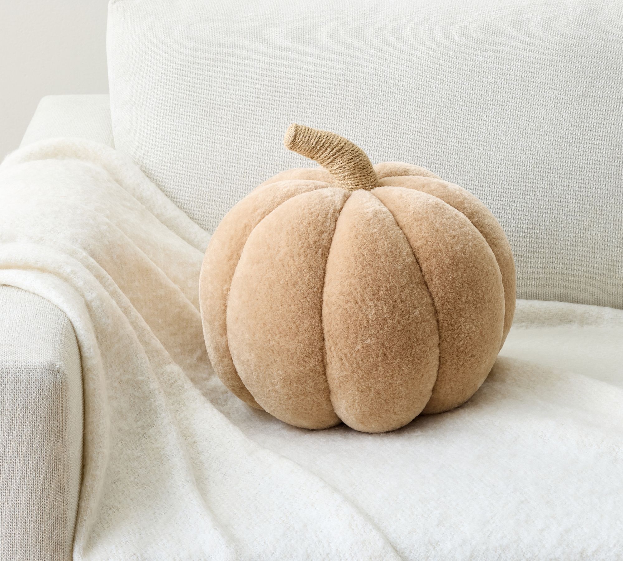 Faux Fur Pumpkin Pillow