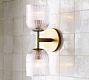 Cooper Ribbed Glass Double Sconce