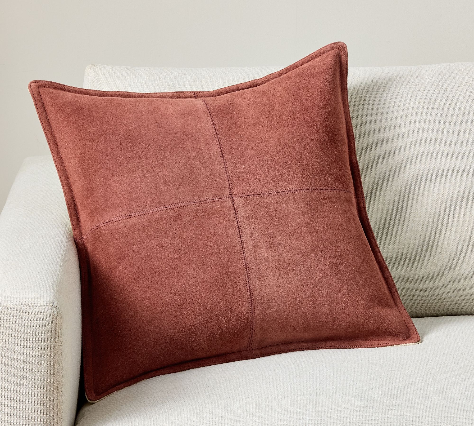 Pieced Suede Pillow