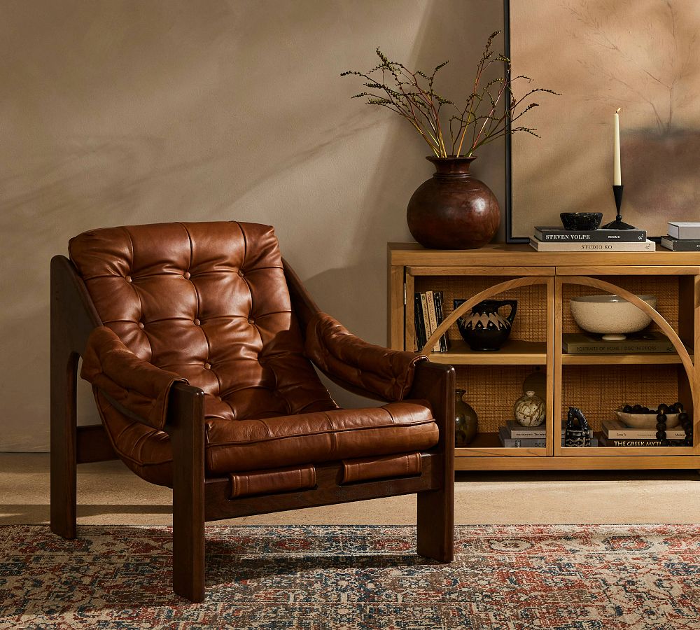 Callum Leather Chair Pottery Barn
