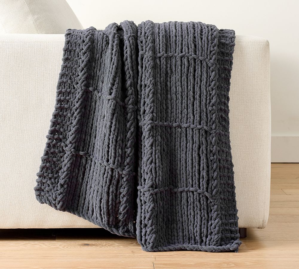Chenille Windowpane Throw