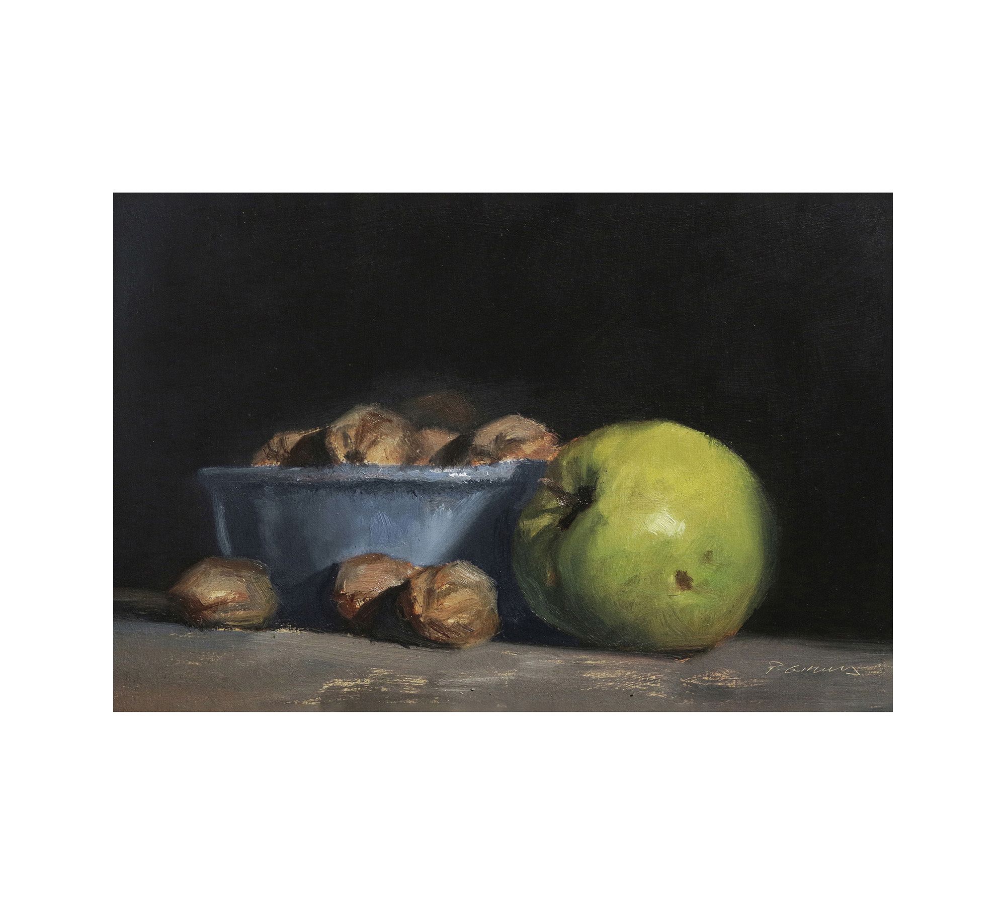Apples & Chestnuts Still Life Framed Canvas