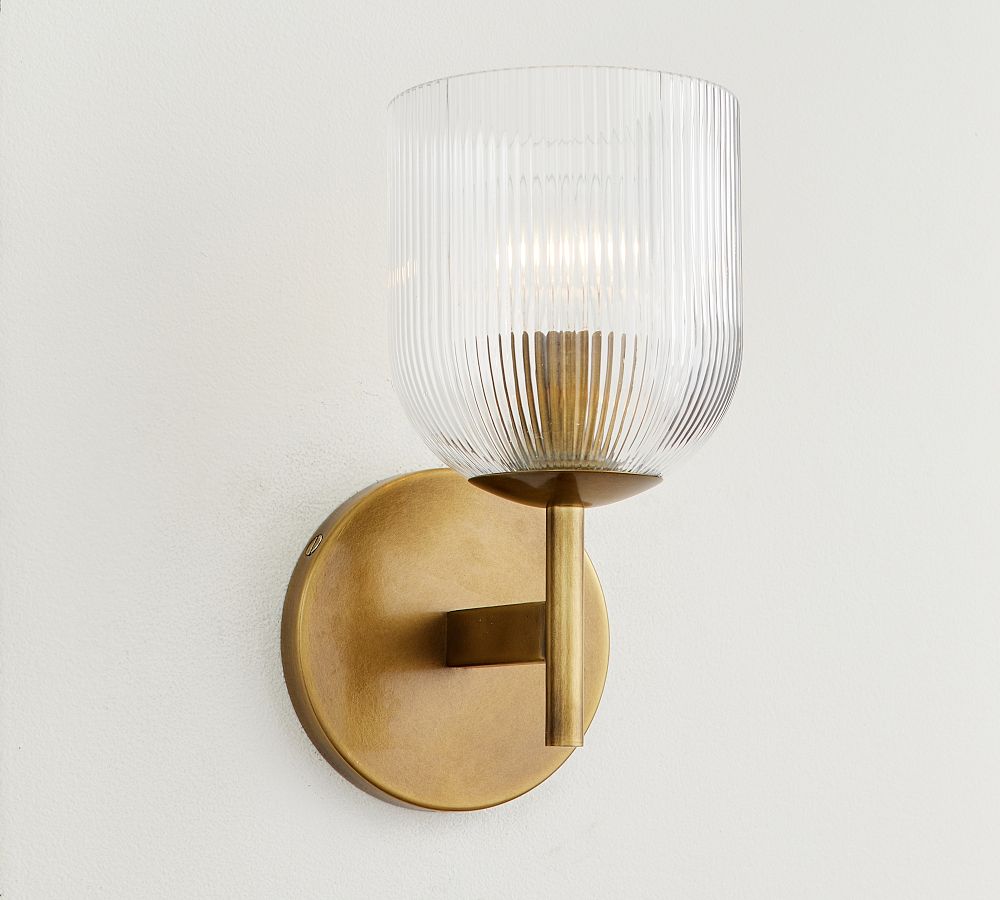 Cooper Ribbed Glass Sconce