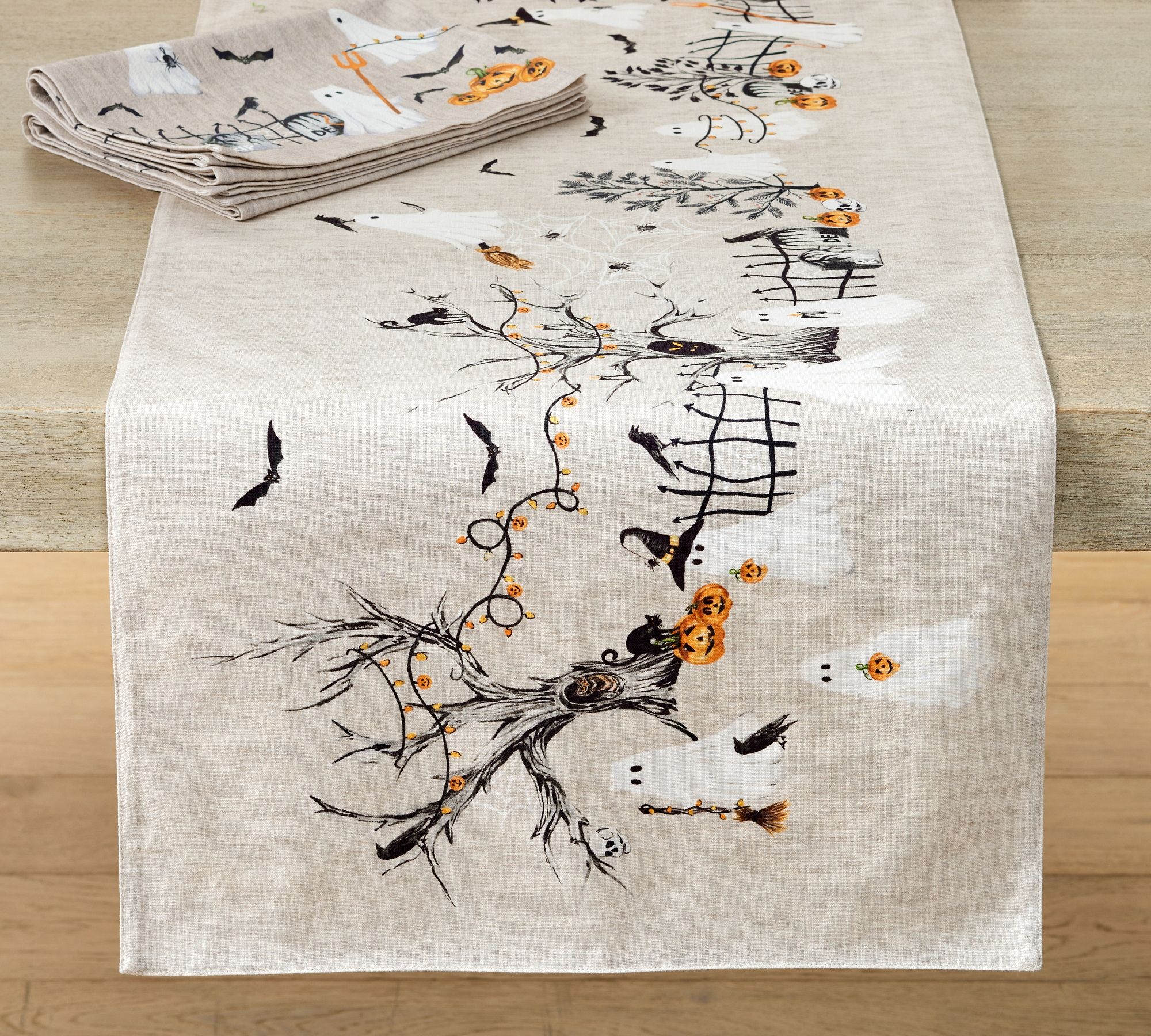 Scary Squad Organic Cotton Table Runner