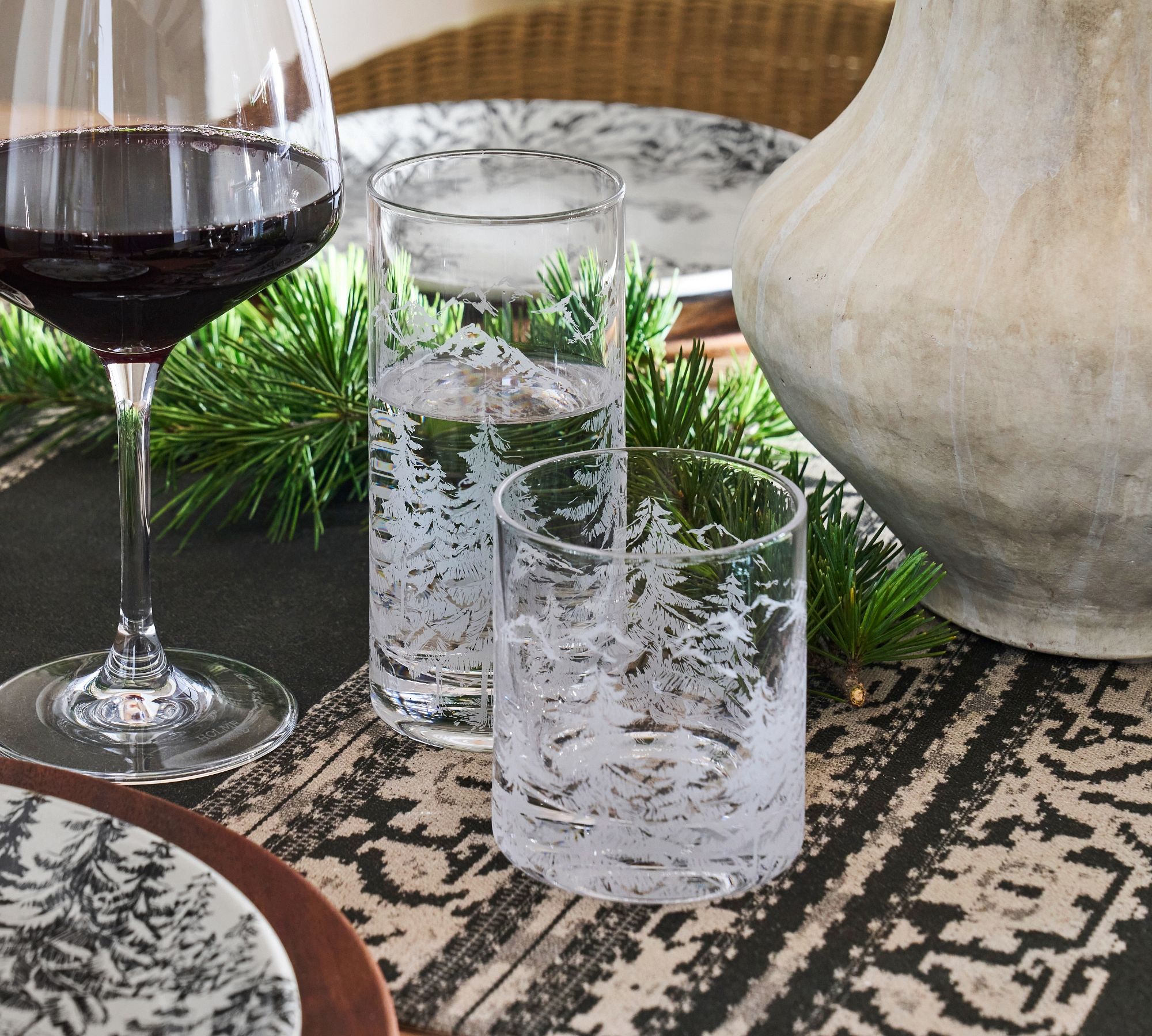 Rustic Forest Cocktail Glasses - Set of 4
