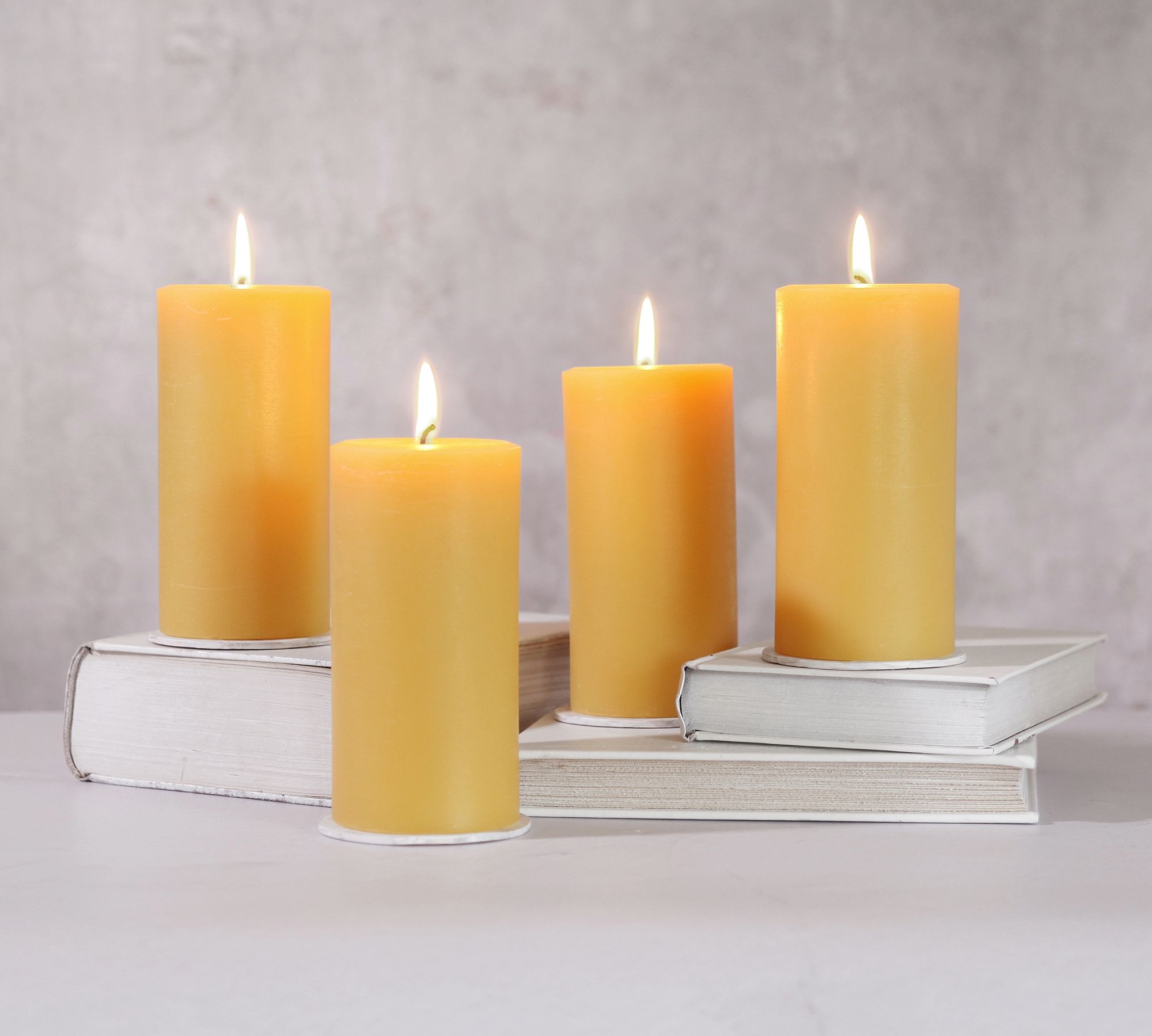 Beeswax Pillar Candles, Set of 4