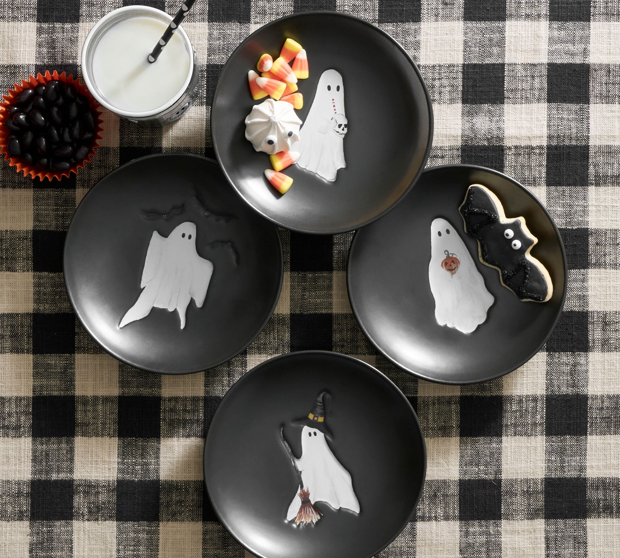 Scary Squad Appetizer Plates - Mixed Set of 4