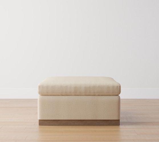 Dream Slim Arm Wood Base Modular Ottoman | Pottery Barn