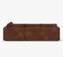 Carmel Slim Arm Leather 3-Piece Wedge Sectional (119&quot;)