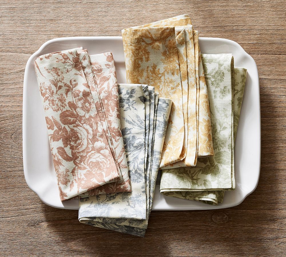 Sorrel Toile Print Organic Napkins - Set of 4