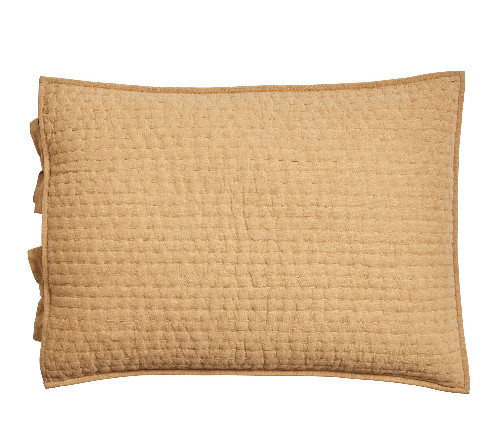 Pick-Stitch Handcrafted Cotton/Linen Quilted Sham