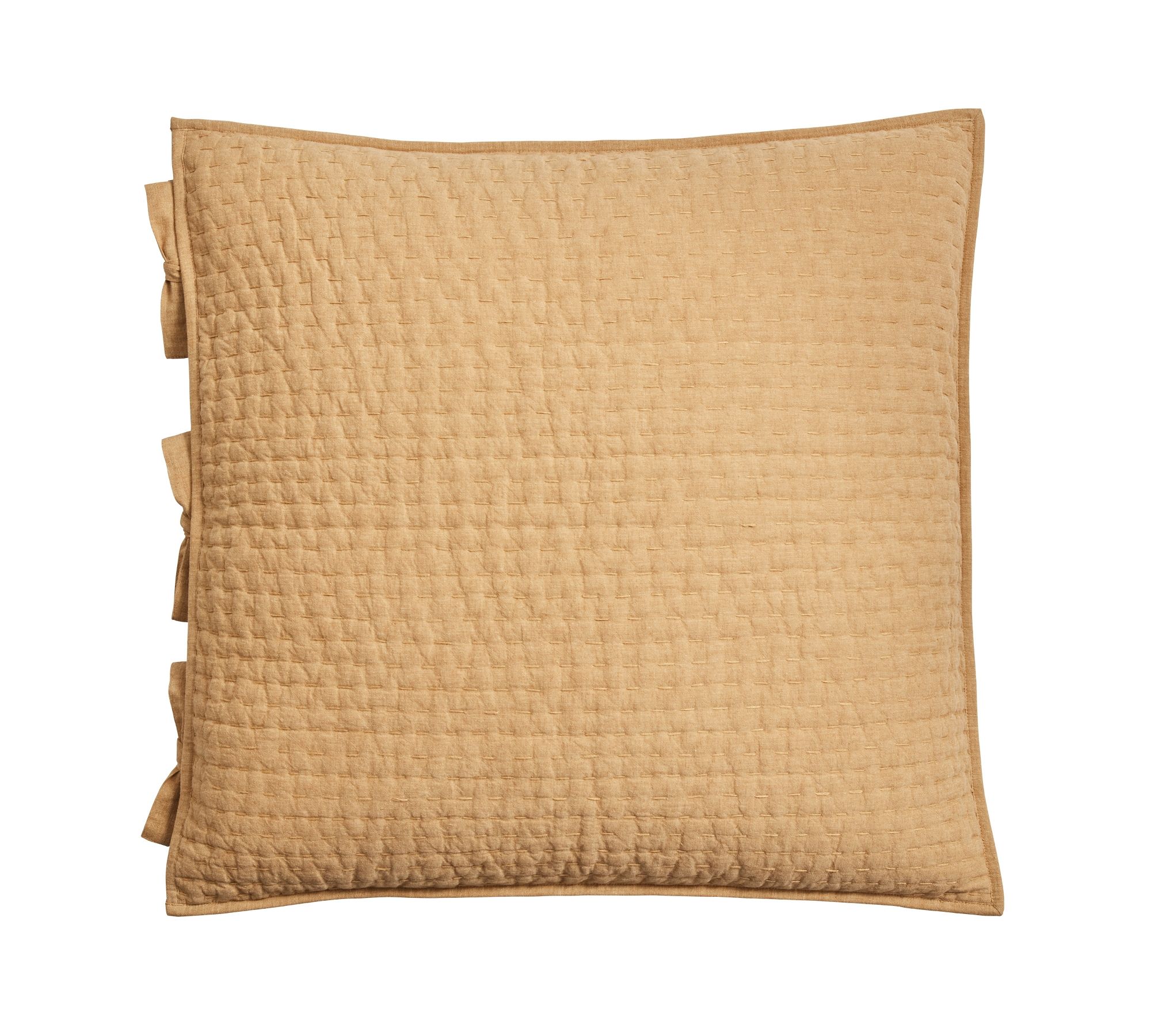 Pick-Stitch Handcrafted Cotton/Linen Quilted Sham