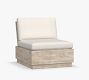 Indio Eucalyptus Modern Platform Armless Outdoor Lounge Chair
