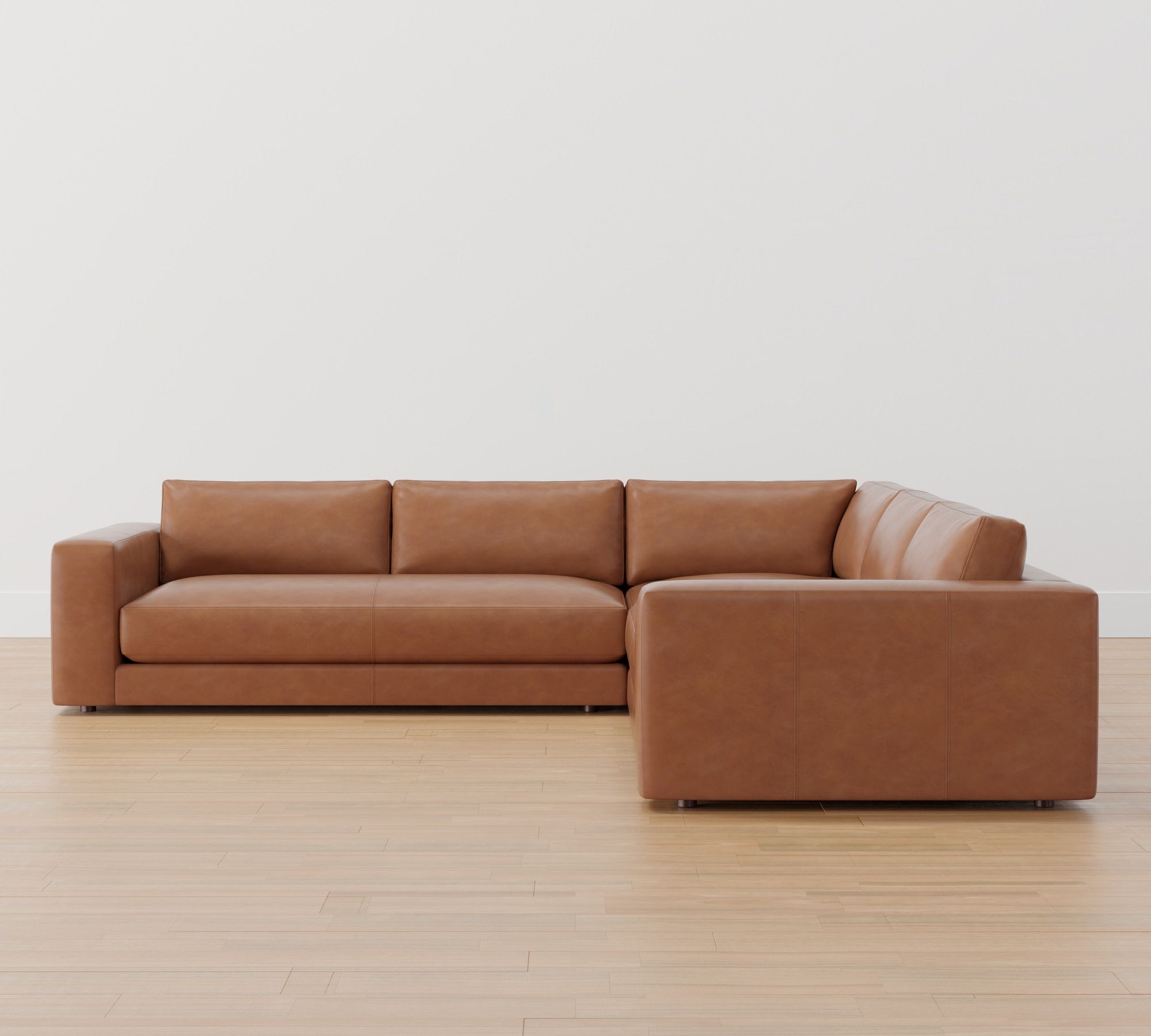 Carmel Lounge Leather 3-Piece L-Shaped Sectional (117")