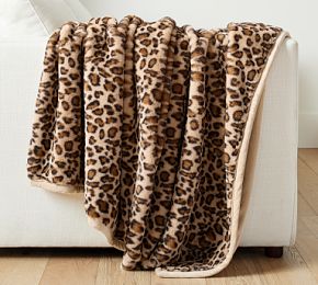 Faux Fur Cheetah Throw Blanket | Pottery Barn